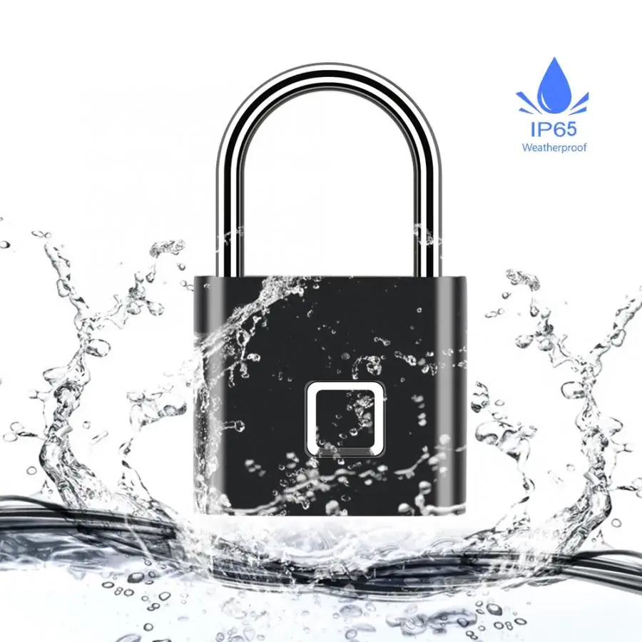 Безопасность без ключа USB Перезаряжаемый биометрический дверной замок Умный Замок быстрая разблокировка цинковый сплав IP65 Водонепроницаемый рюкзак замок