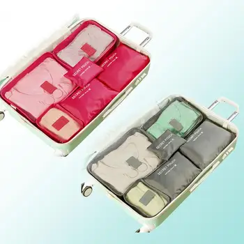 

Cube Travel Grey Cube Bag Rose Red 6Pcs Packages Organizer Pouch Clothes Storage
