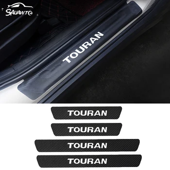 

4x PU Leather Car Door Sill Sticker For Volkswagen VW Touran MK1 MK2 2003-2020 Door threshold Plate Guards Protector Accessories
