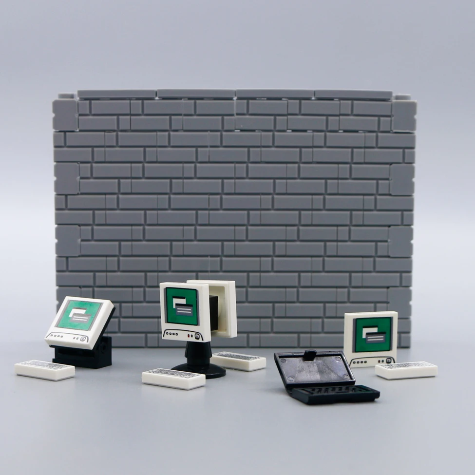 

LegoINGly City Accessories Building Blocks Computer Keyboard Notebook Office Parts Mini Friends Figures Lap Top MOC Bricks Toys