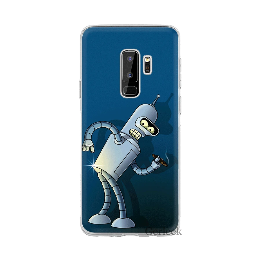 Чехол для телефона для samsung Galaxy M10 M20 M30 M40 S6 S7 край S8 S9 S10 S10e Plus Note 8 9 S3 S4 S5 твердый переплет Футурама Бендер Прохладный