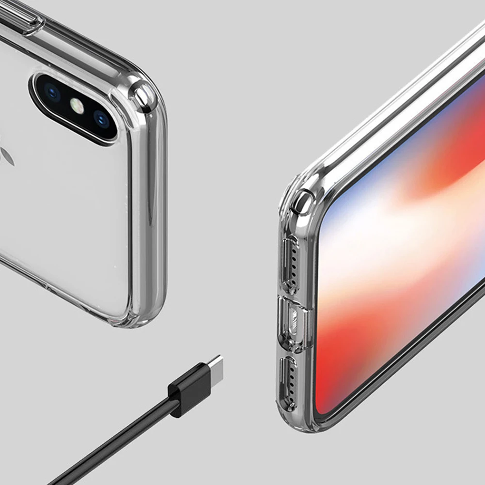 Прозрачный чехол для телефона iPhone 6 6S 7 8 X Xs Max силиконовый мягкий накладка