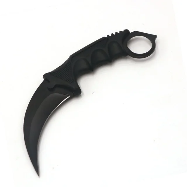 Высококачественный нож с фиксированным лезвием 440C стальной нож Karambit охотничьи инструменты для выживания наружные Топы Нож EDC - Цвет: black