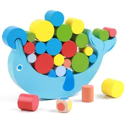 Балансировочная наборная игрушка для раннего развития Дельфин баланс красочные раннего развития деревянные блоки игрушки
