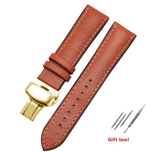 PEIYI 20 мм 22 мм кожаный+ Силиконовый ремешок для часов подходит для huawei Watch GT/Watch2 Pro/Classic/Honor Magic Quick Release - Цвет ремешка: WaxyellowbrowngoldA