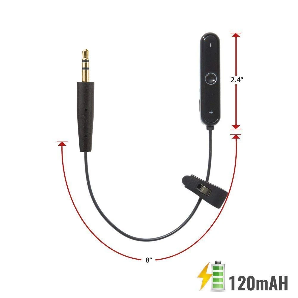 Bluetooth 5 0 Stereo Audio Adapter Wireless 2 5mm Handsfree Music Receiver for AKG Y50 Y40 Y55 K490NC K545 Headphones With Clip