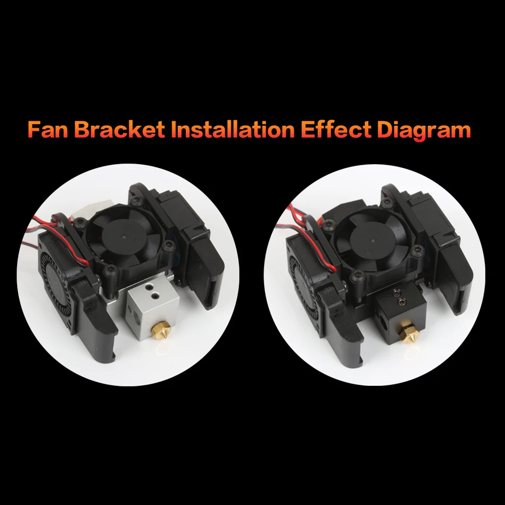 Impressora 3d Dsway em para Fora Dupla Cabeça Extrusora Hotend Ventilador Suporte dc 12v 24v 3010 Turbo Ventilador de Refrigeração Ventilador Guia Duto Kit Peças da - Imagem 4