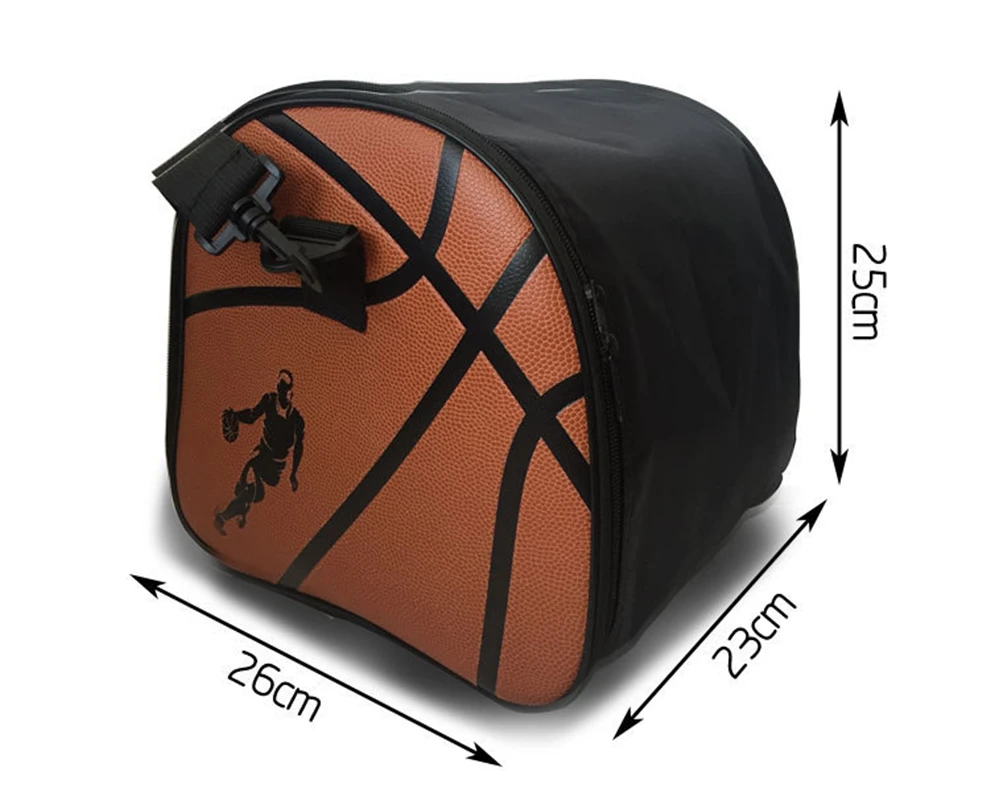 Cool Portable Basketball Bag Shoulder Bag Sports Bag PU Leather Ball Storage Bag with Zipper1
