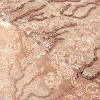 

Three-dimensional 3D wool disk flower sequin embroidery soft mesh lace, dress fabric,