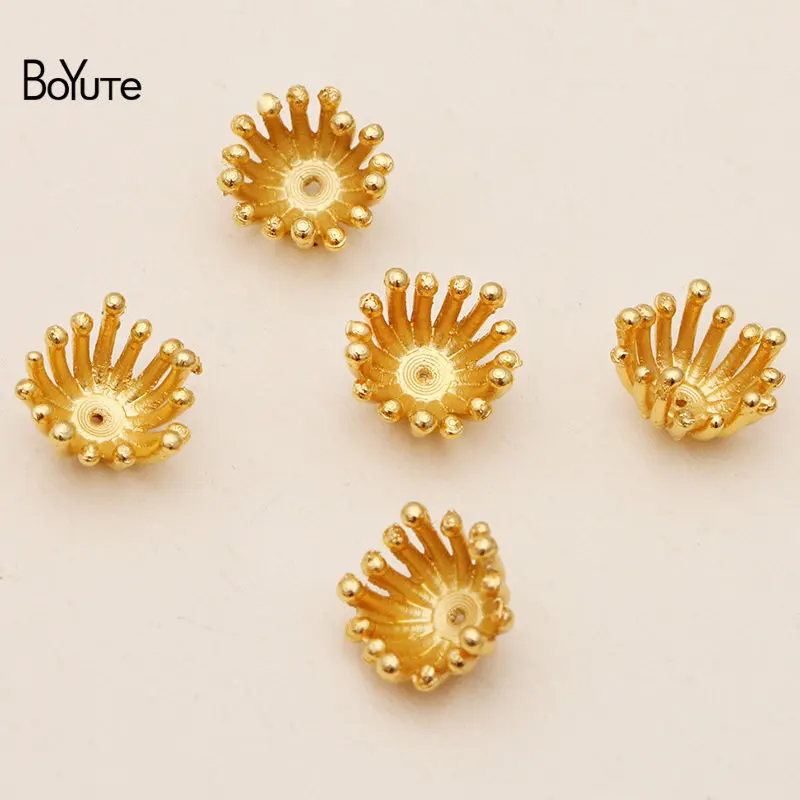 BoYuTe 100 шт металлический сплав 11 мм Цветок Stamen Pistil бусины колпачки Diy ручной работы ювелирных изделий Компоненты