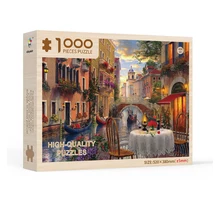

22 Design Wooden Puzzle 1000 Piece Venice Water City Jigsaw Toy Delicate Box Gift Boys Girls Brain Game Fun Wholesale Party Item