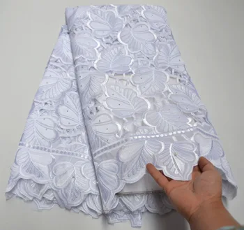 

African Lace Fabric With Stones Nigerian Swiss Voile Lace In Switzerland Punch Cotton For Wedding Material Sewing GV4-74