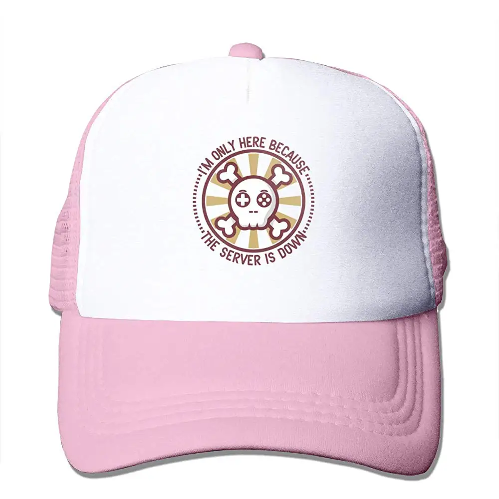 TSDFCI'm Only Here Because The Server is Down Mesh Baseball Caps Trucker Style Hats Pink |