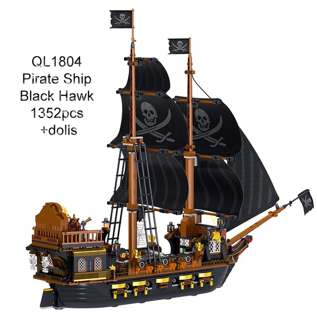 Kids Toys Ship Pirate Model MOC Bricks The Eternity Pirates Boats Building Blocks Ideas Series Boat Bricks Boys Birthday Gifts 6