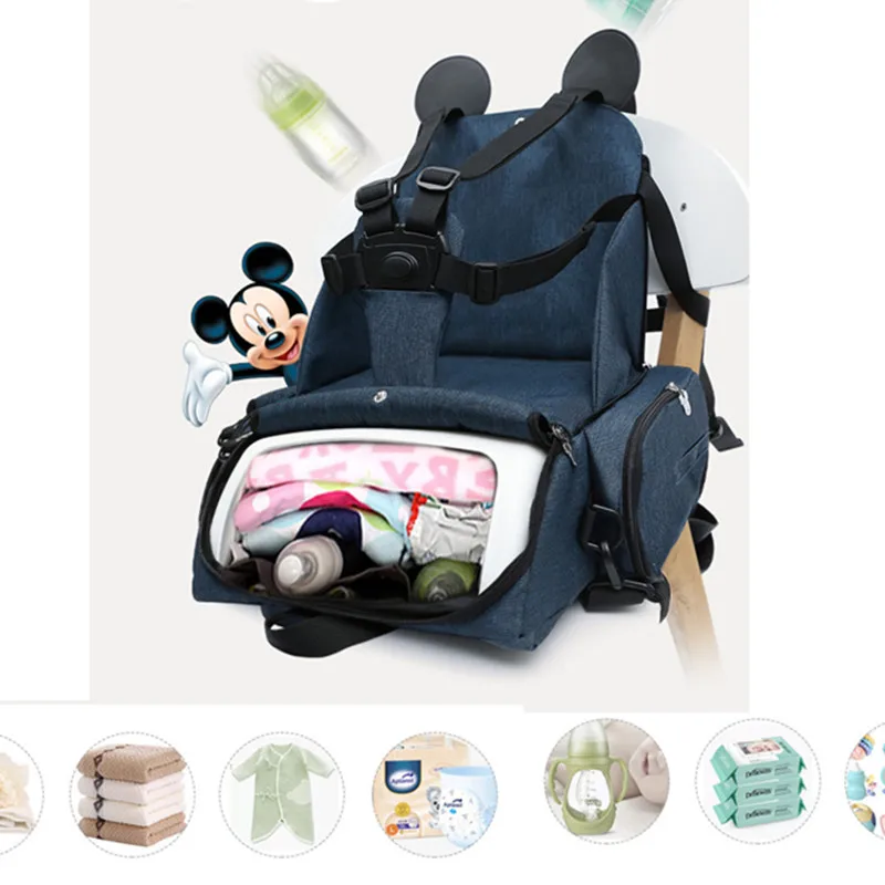 Disney сумка для обеденного стула дорожная сумка для детского стула рюкзак для подгузников многофункциональная сумка для подгузников водонепроницаемый рюкзак для мамы