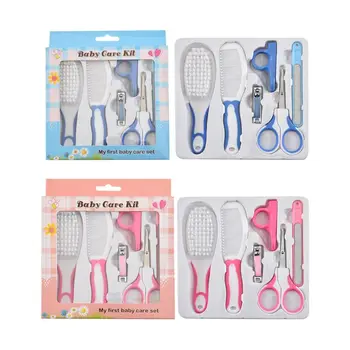 

6 Pcs Baby Nail Hair Daily Care Kit Newborn Kids Grooming Brush and Manicure Set Newborn Grooming Brush Kit Baby Care