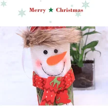 Рождественская бутылка вина крышка Набор Санта Клаус Снеговик для бутылки крышка сумка год Рождество ужин Вечеринка рождественские украшения Рождество подарок