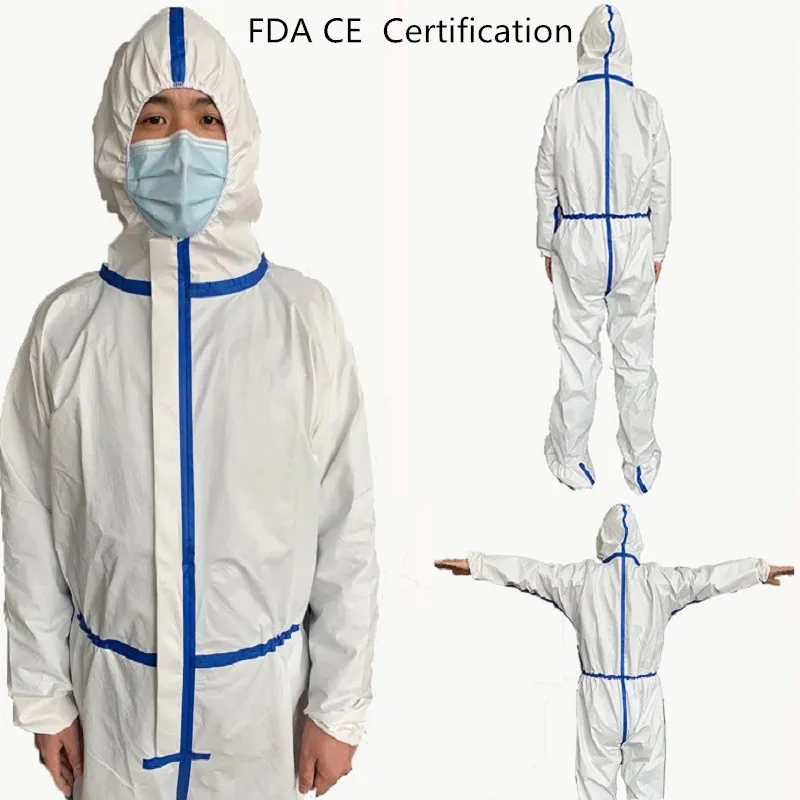 

FDA CE Cert. Disposable Protective clothing in Stock SMS Non woven cloth Anti-osmosis Waterproof Clothes