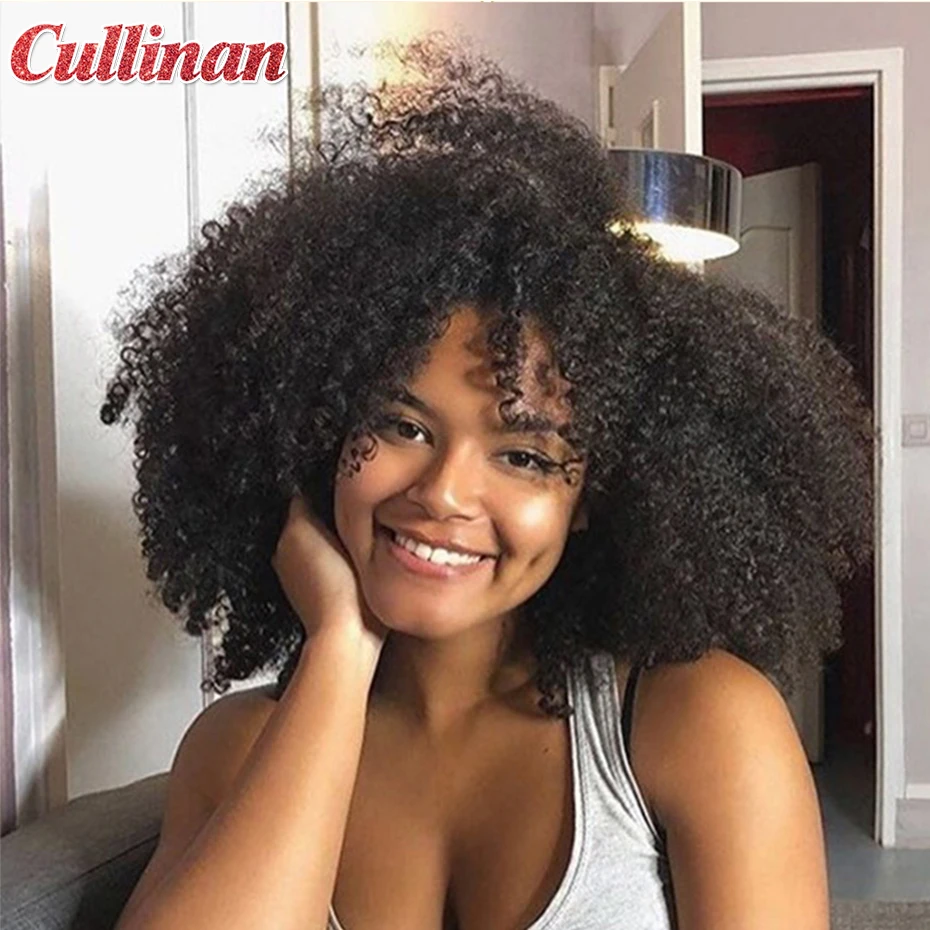 Venta al por mayor extensiones de cabello humano a granel rizado Afro brasileño paquetes de 1-3 unids/lote mezclado longitud Cullinan extensiones de cabello Natural