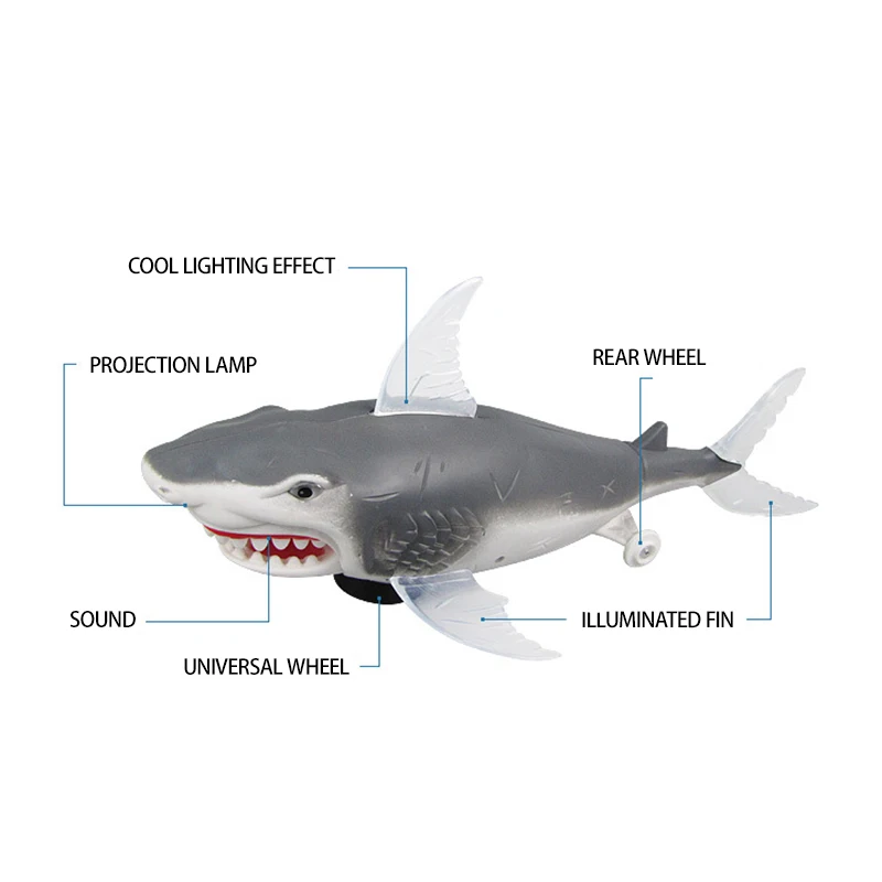 1pcs Simulation Universal Mobile Electric Shark Toys Led Lighting  Projection Music Shaking Tail Bionic Animal Toy - Electronic Pets -  AliExpress