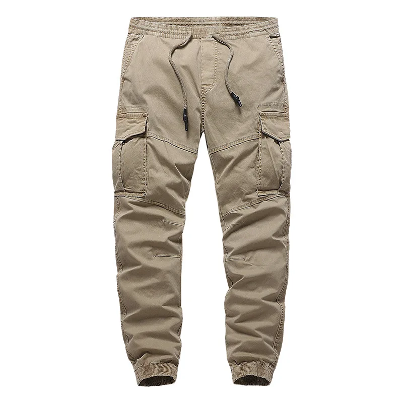 2022 Men's Pants Work Casual Drawstring Cargo Pants Spring Autumn Lightweight Ankle Length Jogger Pants Pure Color Plus Size best business casual pants Casual Pants