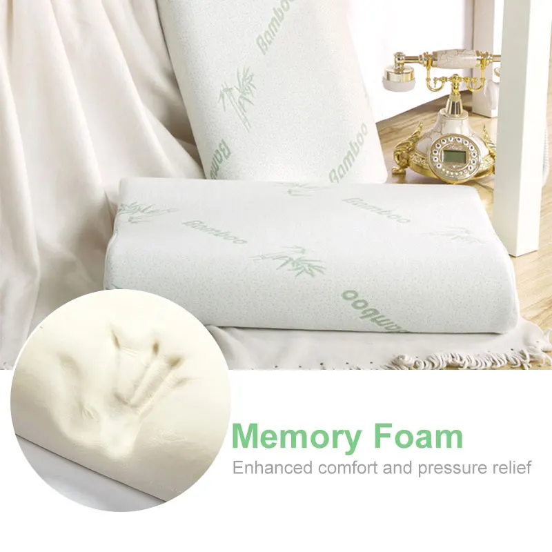 Спальный бамбуковый Memory Foam ортопедические подушки для шеи средства ухода за