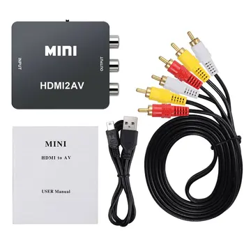 

1080P HDMI to RCA AV Converter Composite CVBS Audio Video Adapter for PAL/NTSC Practical Adapter Cable EU Plug Bundle 2 ONLENY