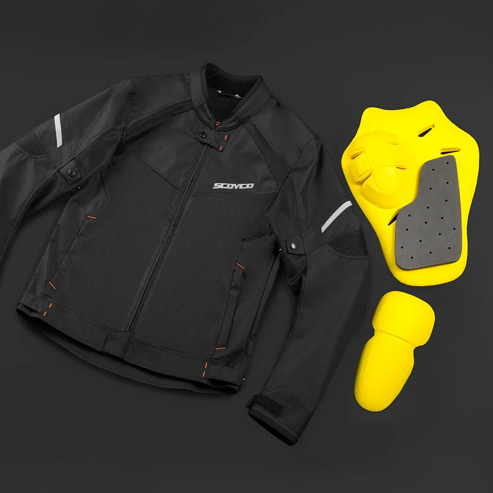 SCOYCO Summer Men Motorcycle Jacket Motocross Off-Road Jacket Motor Racing Jacket Breathable Mesh Moto Jacket Protective Gear