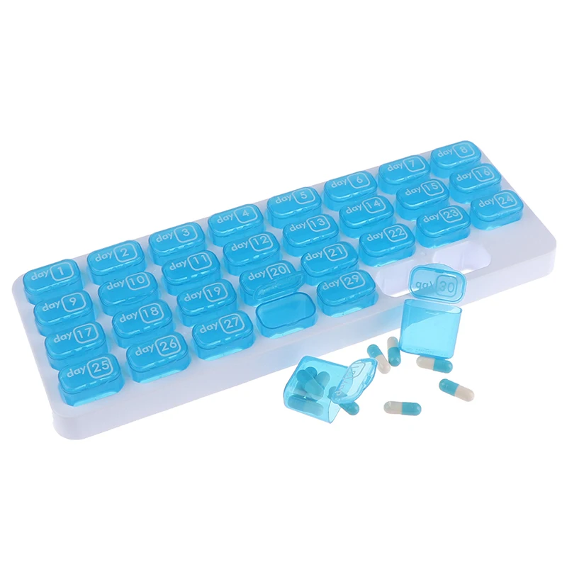 31 Days Weekly Tablet Pill Medicine Box Holder Storage Organizer Container Case Moisture Proof Pill V itamin Plastic Splitters