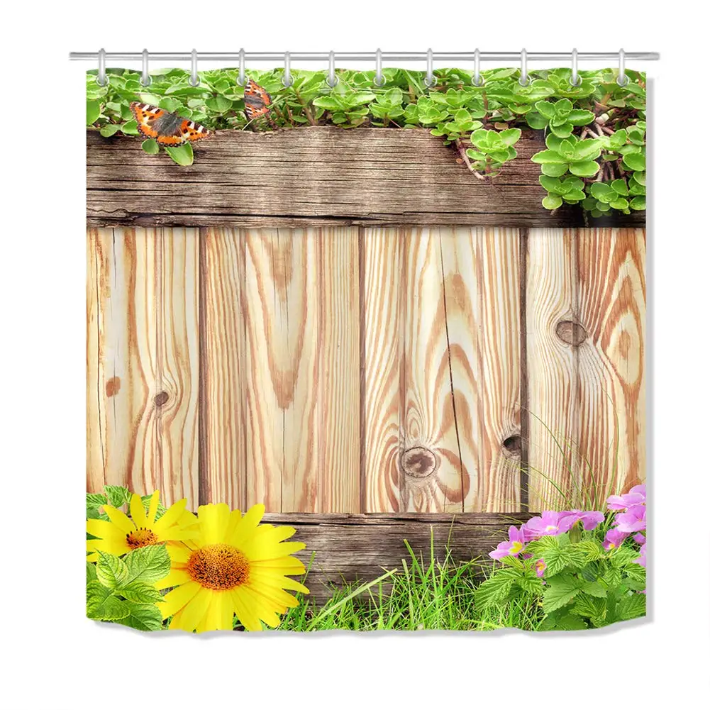 

Bathroom Accessories. Shower Curtain: Waterproof and Easy to Clean. Rich Patterns. Give 12 Hooks.Green Plants. Yellow Sun