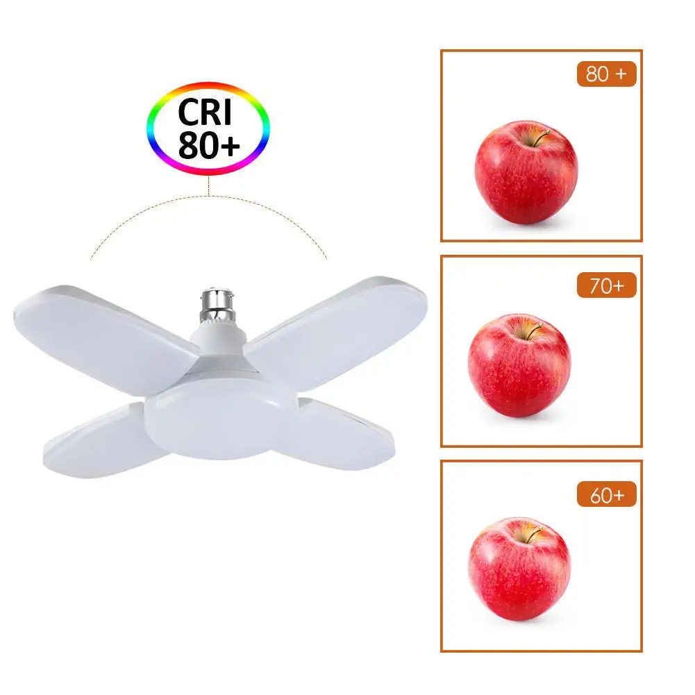 B22 60W 2835LED светильник для гаража с 4 регулируемыми панелями складной светильник для гаража AC120V-265V IP54 6000K 3000K светильник для дома