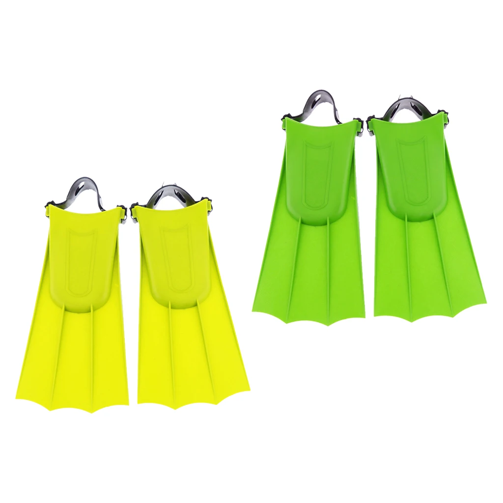 2 Pairs Rubber Short Fins Swim Flippers for Swimming Snorkeling Training Tools, Easy to Put On and Take Off