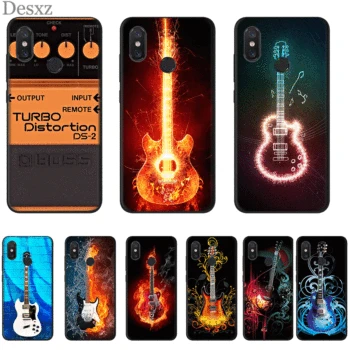 

Mobile Cell Phone Case for xiaomi Redmi Note 6 7 8 Pro 5 5A 4X Prime K30 Poco X2 Cover guitar blue music note Electric bass Cute