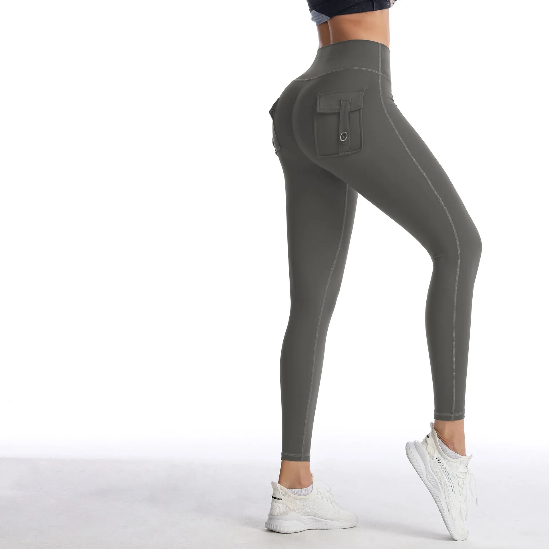 Details about   Sport Leggings High Waist Yoga Pants Military Gym Slim Fit Pocket Sweatpants 