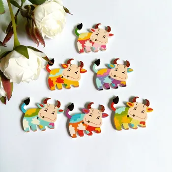 

40pcs Decorative Buttons Wooden Buttons Flatback Scrapbook Mix Button Sewing Accessories Mixed Button 27x34mm 2-Holes 2-Holes