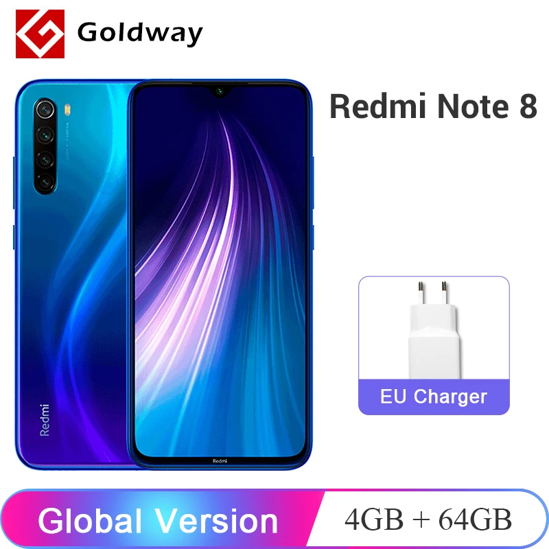 Глобальная версия Xiaomi Redmi Note 8 4GB 64GB Смартфон Snapdragon 665 Octa Core 48MP Quad тыловая камера 4000