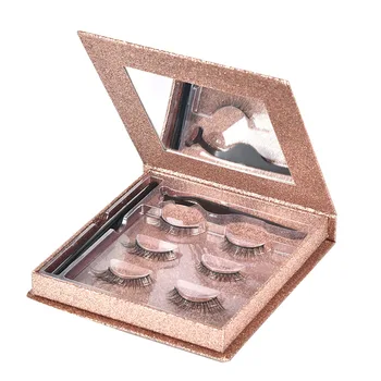 

Waterproof False Eyelashes Set Handmade Magnetic Self Adhesive With Liquid Eyeliner Black Makeup Extension Tool Tweezers Natural