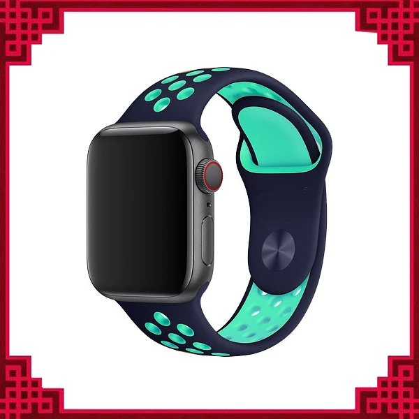 black blue Ремешок для apple watch ремешок 44 мм 40 мм correa apple watch 5 4 3 iwatch ремешок 42 мм 38 мм спортивный силиконовый браслет аксессуары для часов - Цвет ремешка: black blue