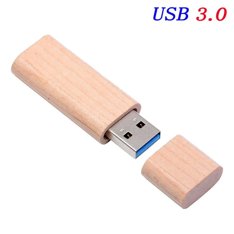 SHANDIAN CustomWooden bamboo USB флеш-накопитель, ручка-накопитель, 4 ГБ, 16 ГБ, 32 ГБ, 64 ГБ, usbкреативный персональный свадебный логотип - Цвет: Maple wood