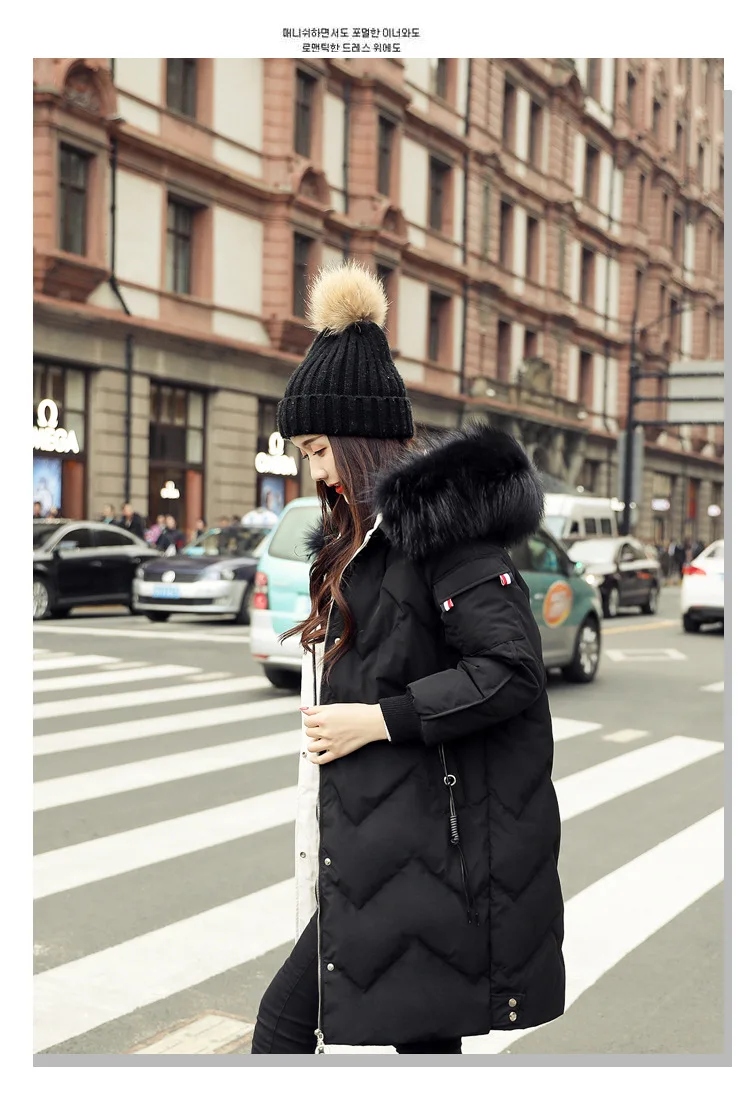 [9z20342] Winter New Style Women's Hooded Genuine Fur Collar White Duck down Jacket