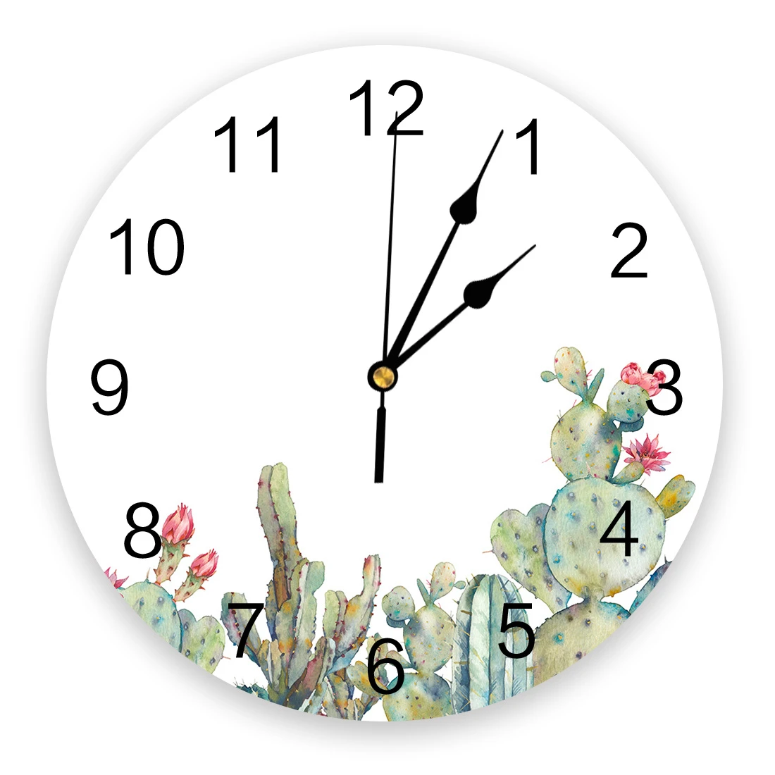 Cactus Tropical Plant Wall Clock Modern Design Clocks Wall Hanging Home Decor Living Room Round Pvc Wall Clocks Wall Clocks Aliexpress