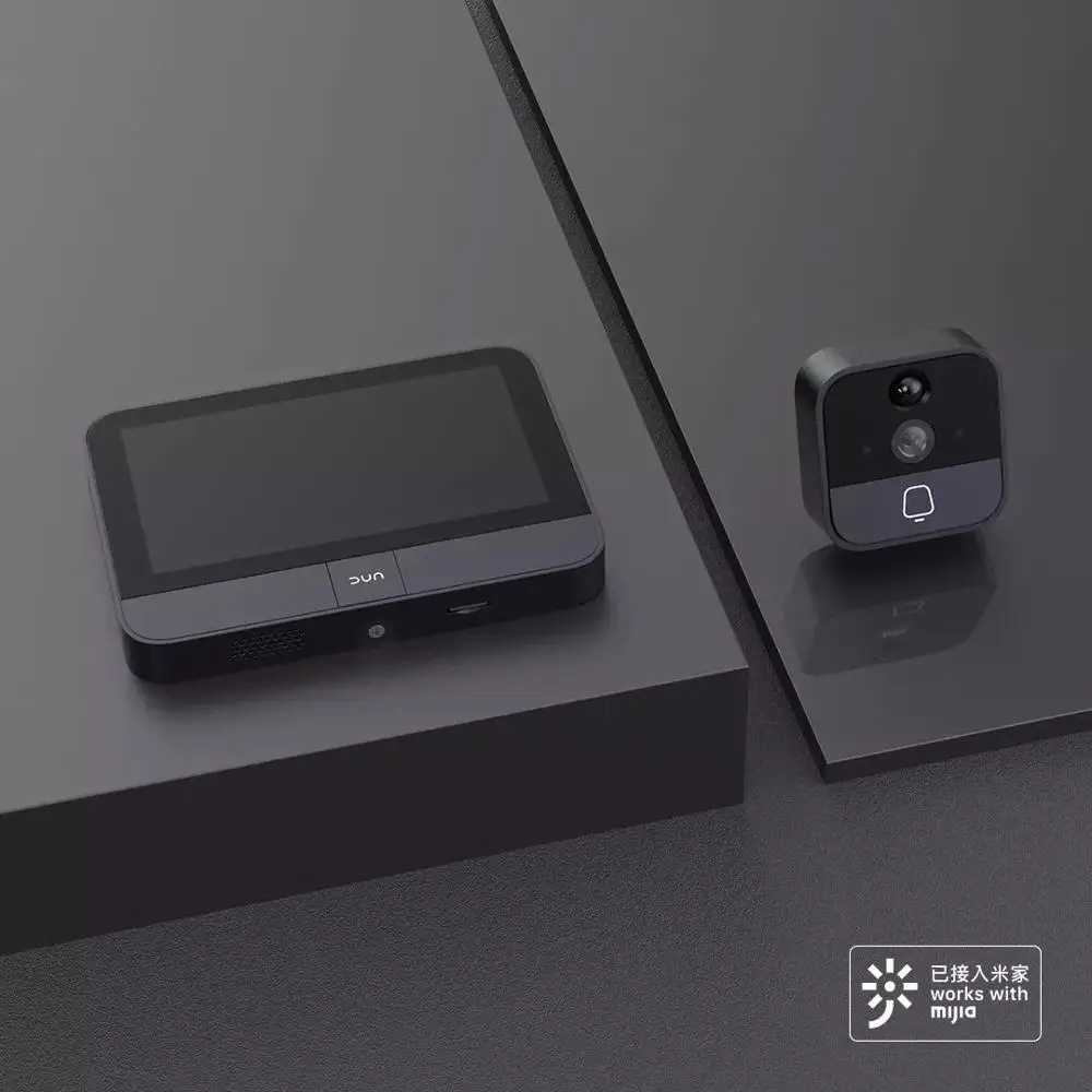 Xiaomi DUN Smart Cat's Eye работает с Mijia App ips сенсорный экран дистанционное управление инфракрасный матовый ночное видение для домашней безопасности