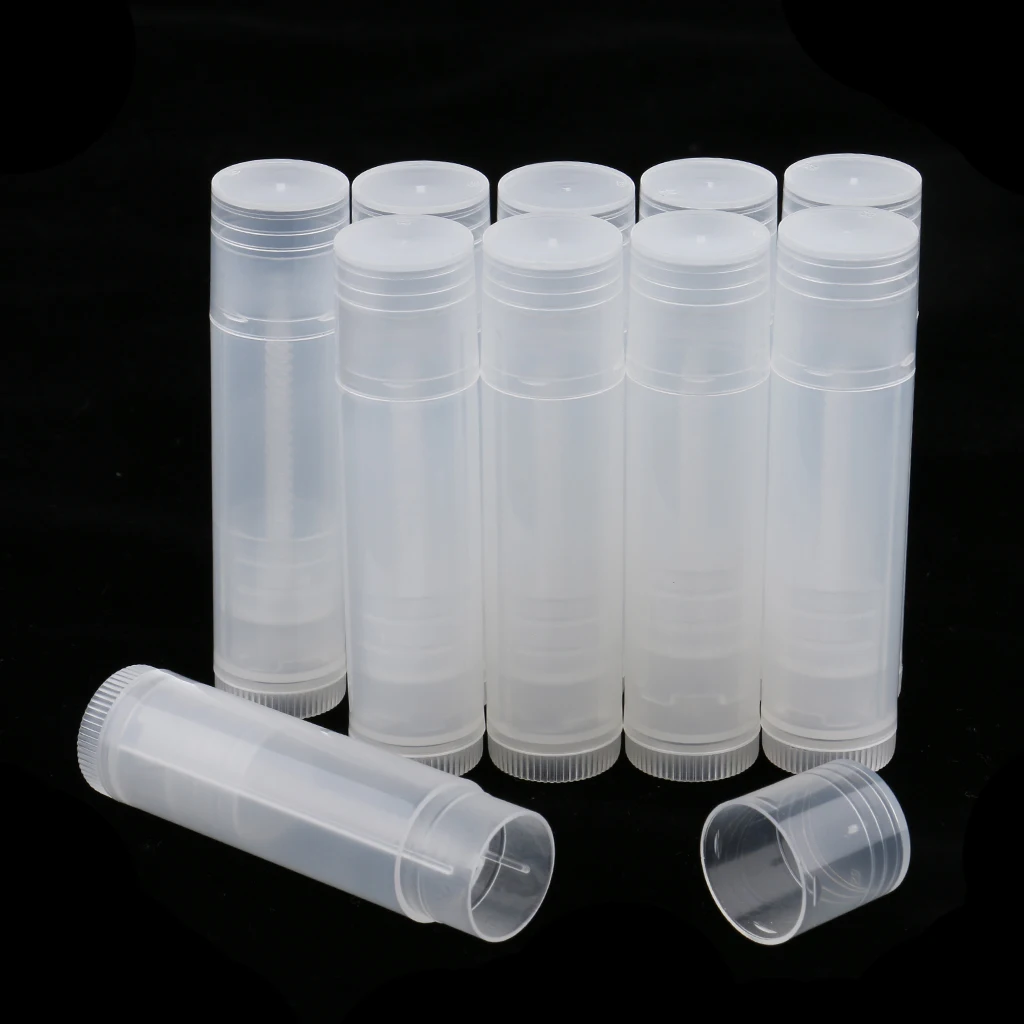 10pcs Refillable Empty Lip Balm Tubes Cosmetic Makeup Lip Stick Containers Lipstick Bottles Containers 2.6x0.63 inch
