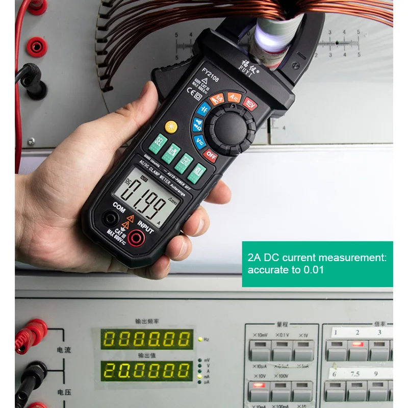 FY2108 цифровой клещи мультиметр Вольтметр Амперметр 600A AC/DC Ом Напряжение Ток тестеры метр 20X10X6 см TB