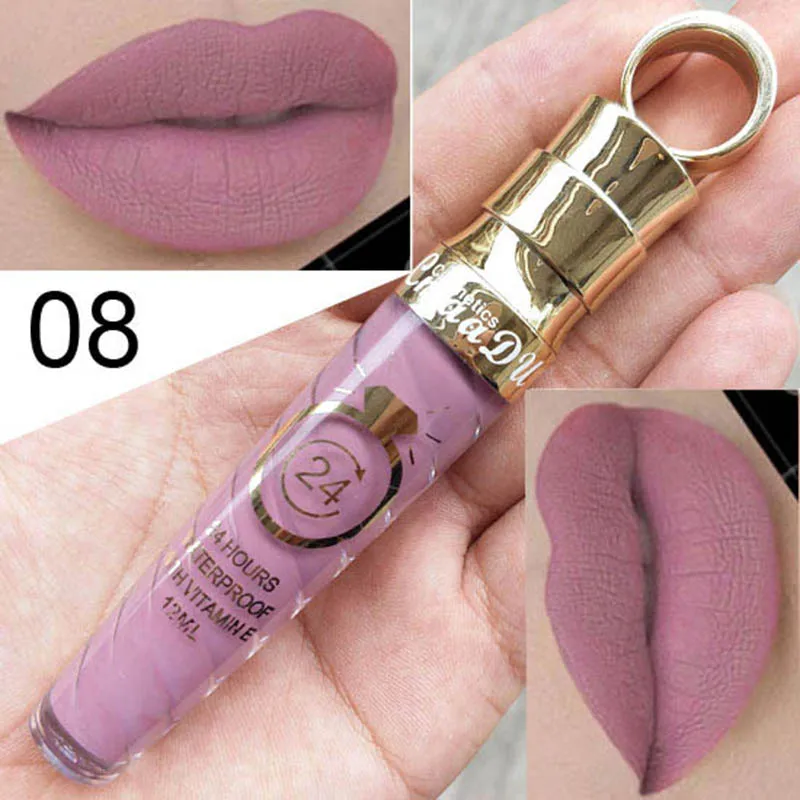 

CmaaDu Make Up Lips Matte Liquid Lipstick Waterproof Long Lasting Sexy Pigment Nude Glitter Style Lip Gloss Beauty Red Lip Tint