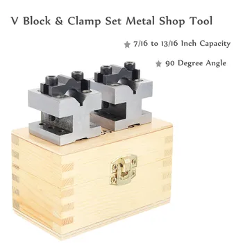 

35x35x30mm V Block Clamp Set V Block Matched Pair 7/16 to 13/16 90 Degree Precision Machine Lathe Tools