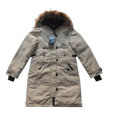 08 Beige Толстый теплый и ветрозащитный водонепроницаемый пуховик с гусиным пухом, удлиненный, тонкий, Корейская версия, женский зимний пуховик - Цвет: 08 Beige