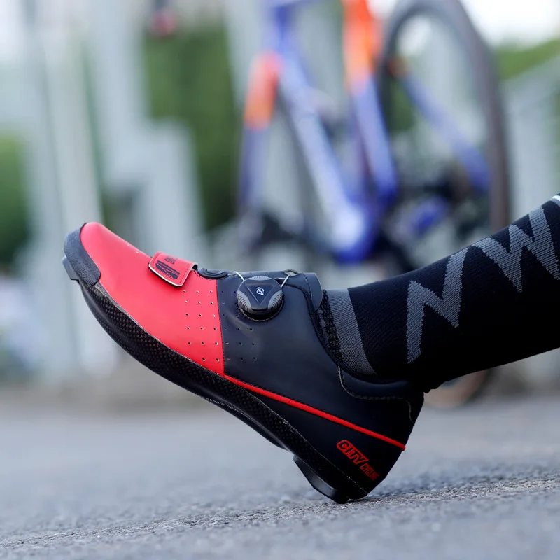 

City Heat Moldable Carbon Bottom Road Bike Lock Competition Cycling Shoes Ultra-Light Breathable Carbon Fiber zi suo xie C2