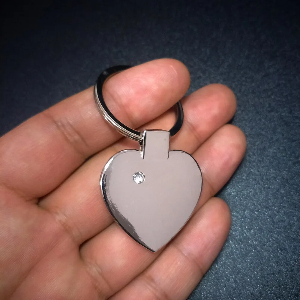 

Key Keychains Smooth Surface CZ Crystal Heart Key Chain Silver Color Bag Charm Keyrings Women Jewelry Gift for Friendship 2020