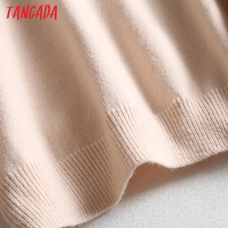 Tangada, Женский шикарный полосатый свитер с капюшоном, пуловеры, теплый толстый,, модный Женский Повседневный джемпер оверсайз, Pull Femme bc43
